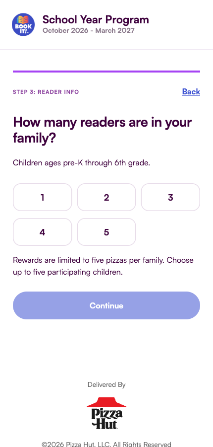 Choose the number of readers in the family